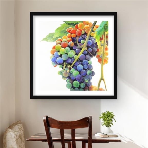 Begin Home Decor C1FM2424SE8023 24 x 24 in. Colorful Bunch of Grapes - Kitchen Food Print for Home Decor