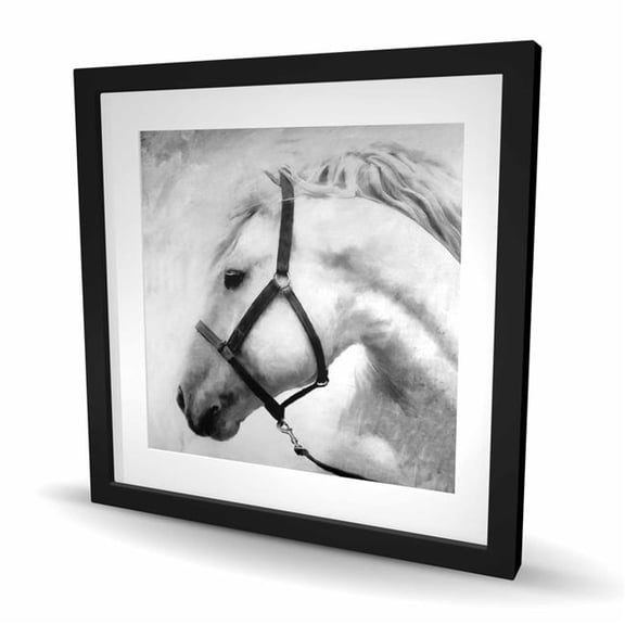 Begin Home Decor C1FM2424V6V87H 24 x 24 in. Darius the Horse - Framed Matted Print Wall Art for Home Decor