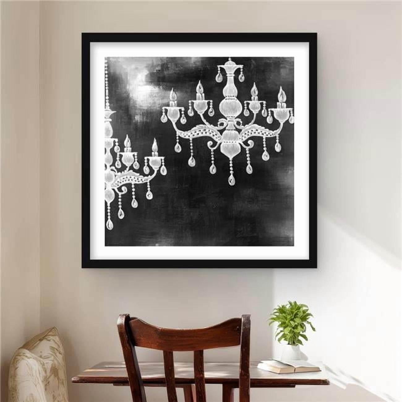 Begin Home Decor C1FM2424W95KA9 24 x 24 in. White Chandeliers - Gray Framed Matted Print for Home Decor