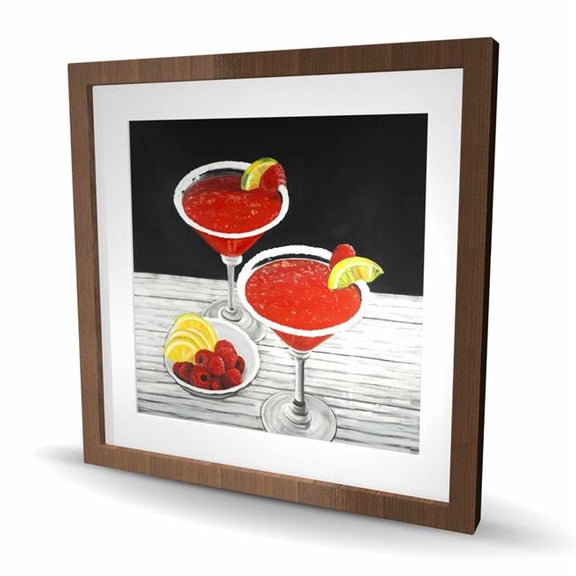 Begin Home Decor C1FM2424WOUDKC 24 x 24 in. Two Cosmopolitan - Framed Matted Print Wall Art for Home Decor