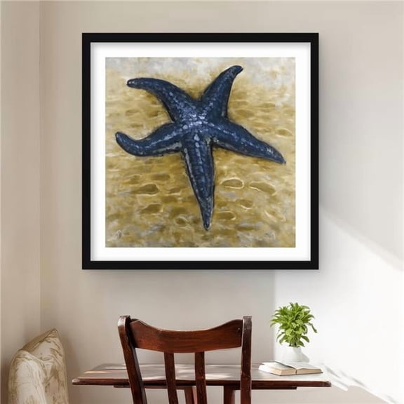 Begin Home Decor C1FM2424XREMHZ 24 x 24 in. Blue Starfish - Classic Coastal Framed Matted Print Decor