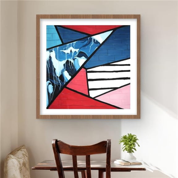 Begin Home Decor C1FM2424XXFUN3 24 x 24 in. Diagonal Unity - Retro Framed Matted Print for Home Decor