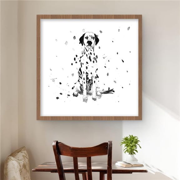 Begin Home Decor C1FM2424ZQ1FE4 24 x 24 in. Dalmatian Dog Gray Children Art Framed Print for Home Decor
