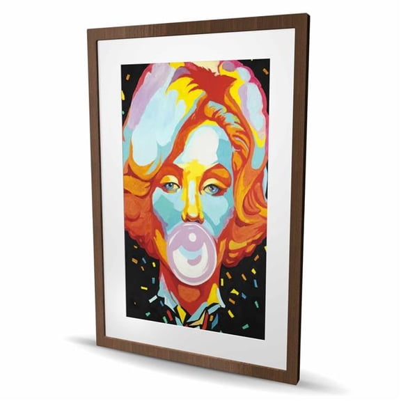 Begin Home Decor C1FM2436091EVH 24 x 36 in. Colorful Marilyne Monroe Bubblegum Print - Black Woman Decor