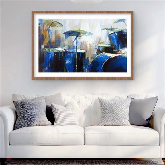 Begin Home Decor C1FM24361EU78G 24 x 36 in. Abstract Drums - Living Room Musical Framed Matted Print