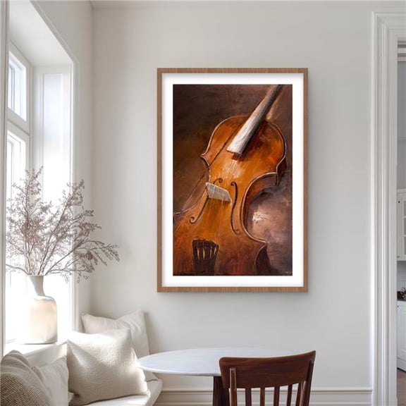 Begin Home Decor C1FM24362R18M5 24 x 36 in. Alto - Brown Instrument Framed Matted Print for Home Decor