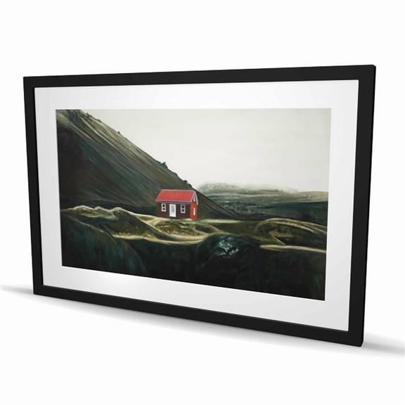Begin Home Decor C1FM243633ULIL 24 x 36 in. Isolated Shack - Office Landscapes Framed Matted Print Decor