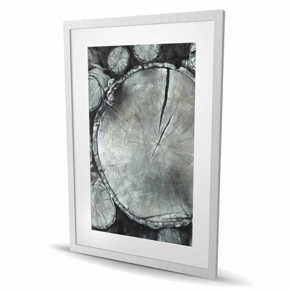 Begin Home Decor C1FM24364CS7V4 24 x 36 in. Stacked Wood Logs - Still Life Trees Framed Print for Decor