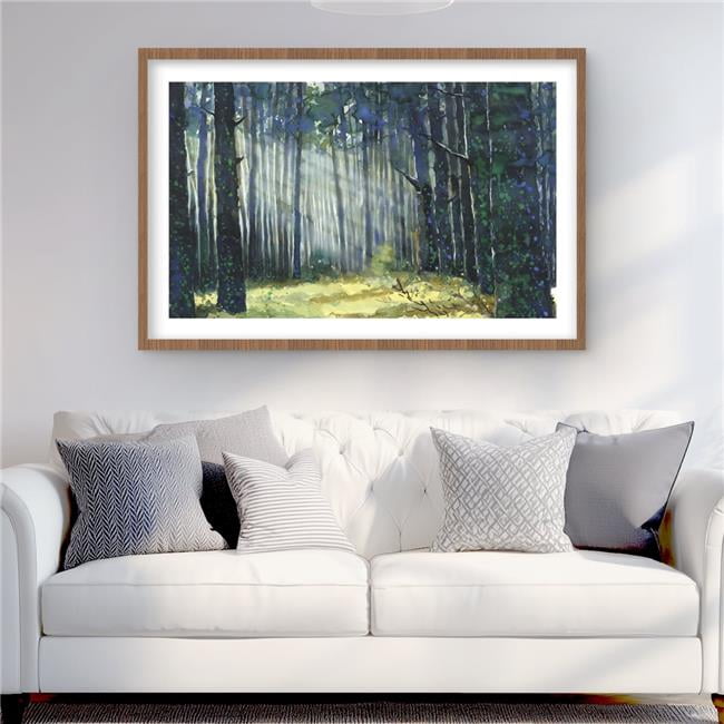 Begin Home Decor C1FM2436570ZJK 24 x 36 in. Glow - Office Blue Framed ...