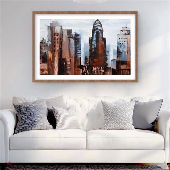 Begin Home Decor C1FM24367NNUPC 24 x 36 in. Sullen Day in the City - Framed Matted Print for Home Decor