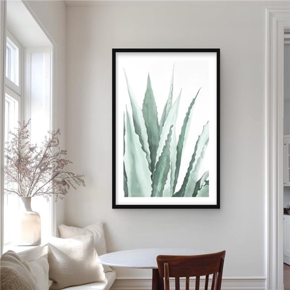 Begin Home Decor C1FM24369H7MOF 24 x 36 in. Watercolor Agave Plant Print - Neo Mint Floral Decor