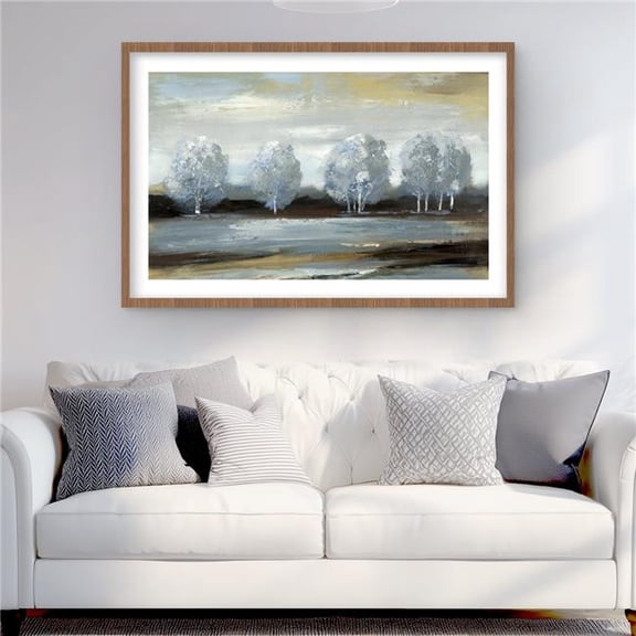 Begin Home Decor C1FM2436B7JKLE 24 x 36 in. Gray Landscape - Framed Matted Print for Home Decor