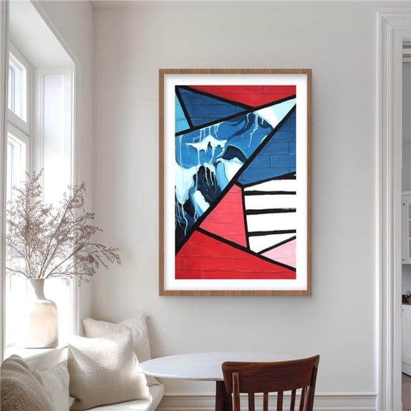 Begin Home Decor C1FM2436CKAE2Q 24 x 36 in. Diagonal Unity - Framed Matted Print for Office Decor - Home