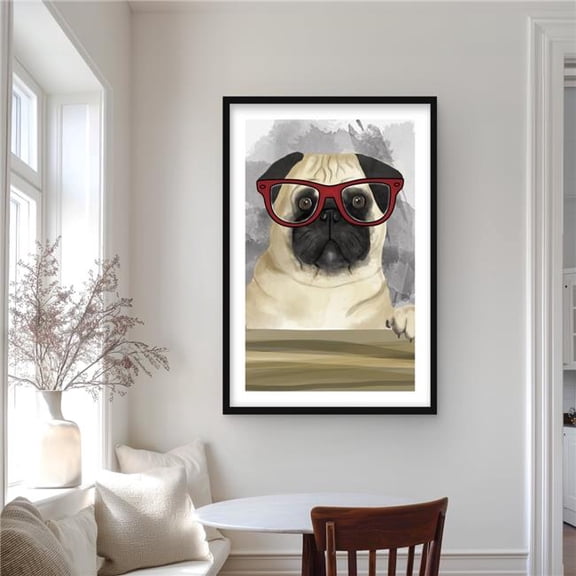 Begin Home Decor C1FM2436I39W95 24 x 36 in. Geek Carlin - Animals Illustrative Framed Matted Print Decor