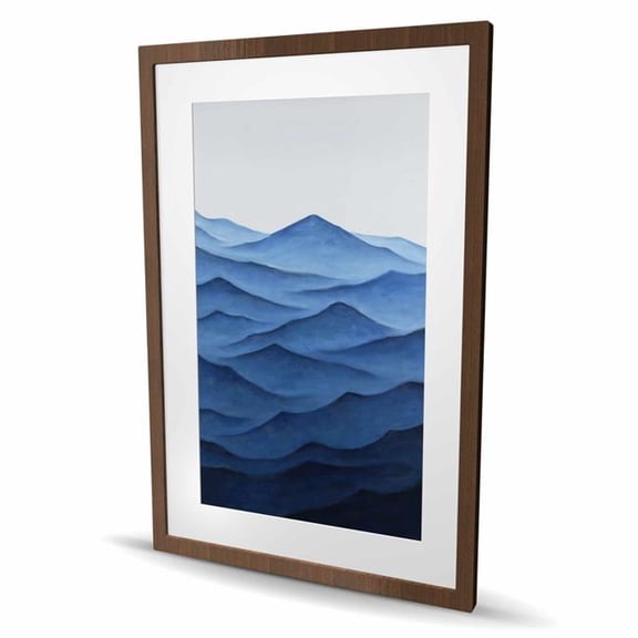 Begin Home Decor C1FM2436MLR7RM 24 x 36 in. Dark Calm Ocean Waves - Blue Coastal Framed Print for Decor