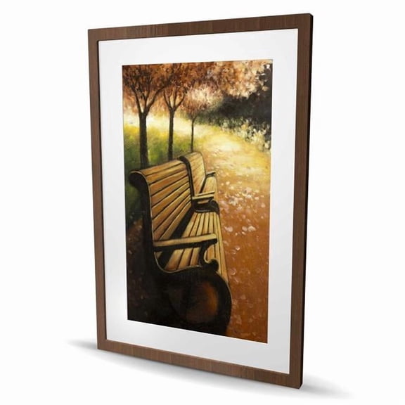 Begin Home Decor C1FM2436MT6L43 24 x 36 in. Park Bench on A Fall Day - Contemporary Seasons Print Decor