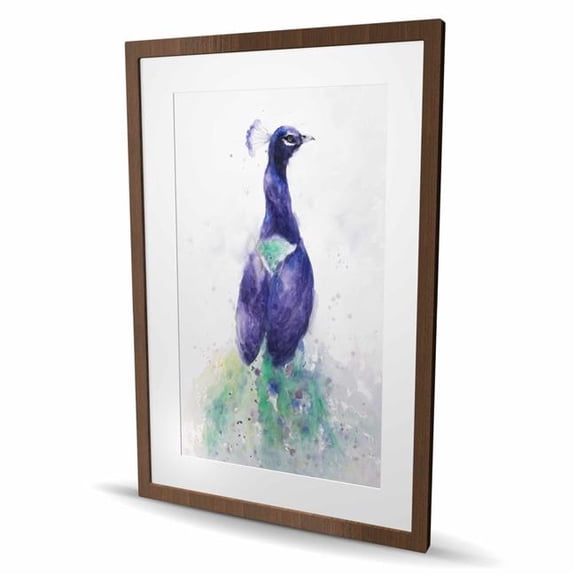 Begin Home Decor C1FM2436O2KHT6 24 x 36 in. Graceful Peacock - Romantic Matted Print for Home Decor