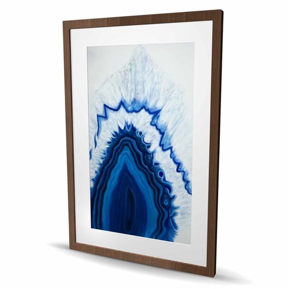 Begin Home Decor C1FM2436R9LDLE 24 x 36 in. Agate Geode Slice - Contemporary Framed Matted Print Decor