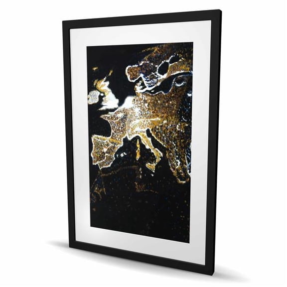 Begin Home Decor C1FM2436RN5W0W 24 x 36 in. European Continent Satellite View Print - Framed Home Decor