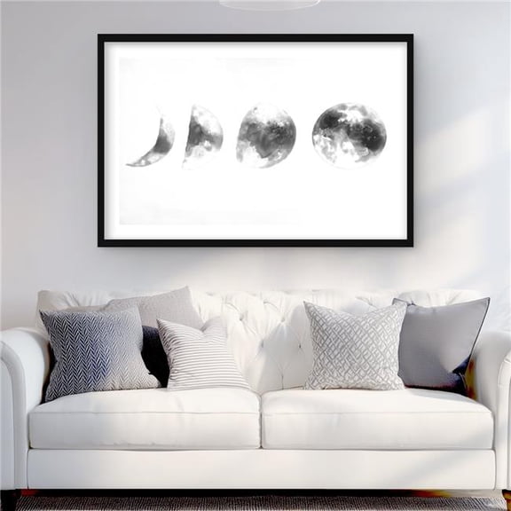 Begin Home Decor C1FM2436RTVT9S 24 x 36 in. Eclipse in Several Phases - Black & White Galaxy Print Decor