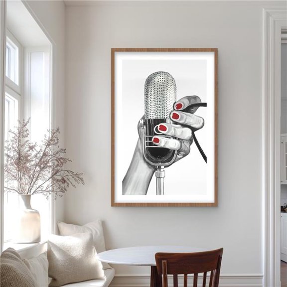 Begin Home Decor C1FM2436SS1W1A 24 x 36 in. Sing Your Life - Retro Musical Framed Matted Print Decor