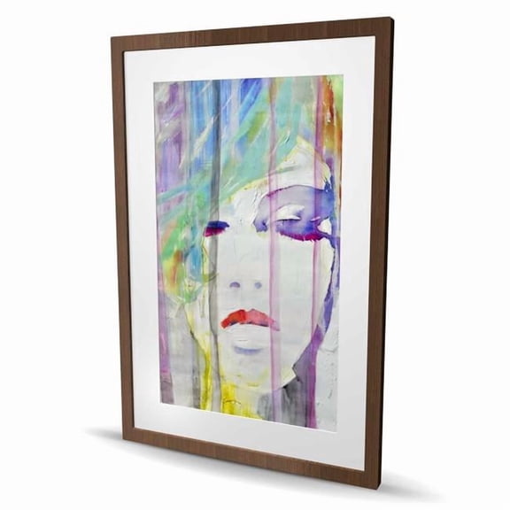 Begin Home Decor C1FM2436SU1F5T 24 x 36 in. Abstract Colorful Portrait - Beauty Gray Framed Matted Print
