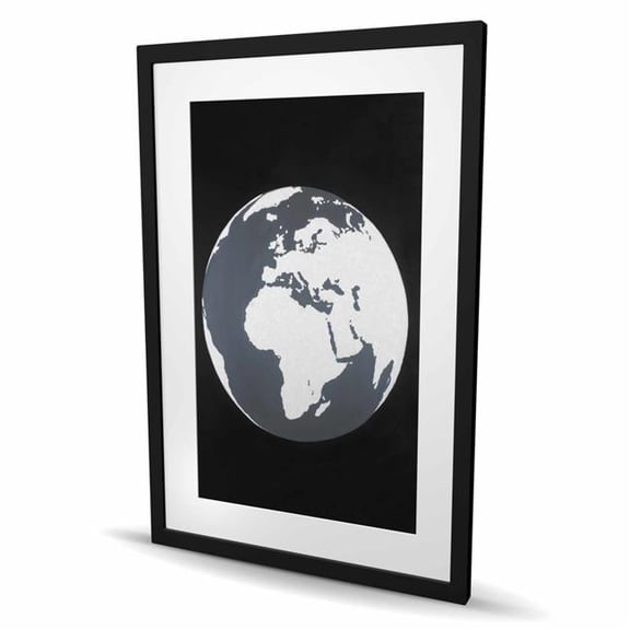 Begin Home Decor C1FM2436USI0LF 24 x 36 in. Earth - Livingroom Satellite View Framed Matted Print Decor