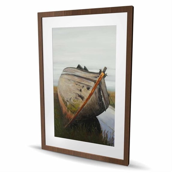 Begin Home Decor C1FM2436UWBU98 24 x 36 in. Old Abandoned Boat in A Swamp - Coastal Boat Print Decor
