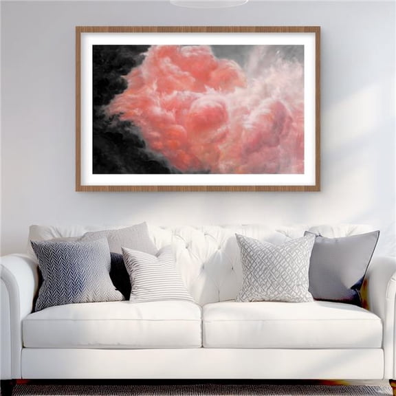 Begin Home Decor C1FM2436ZSH588 24 x 36 in. Dark Clouds - Gray Framed Matted Print for Bedroom Decor
