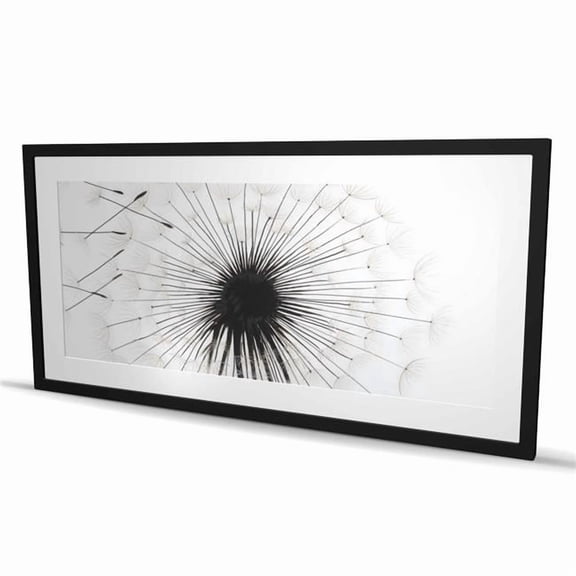 Begin Home Decor C1FM2448DI01FA 24 x 48 in. Silhouette of Dandelion - Floral White Framed Print Decor
