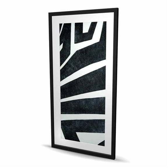 Begin Home Decor C1FM2448FPCHQU 24 x 48 in. Labyrinth - Abstract Black Framed Matted Print - Home Decor