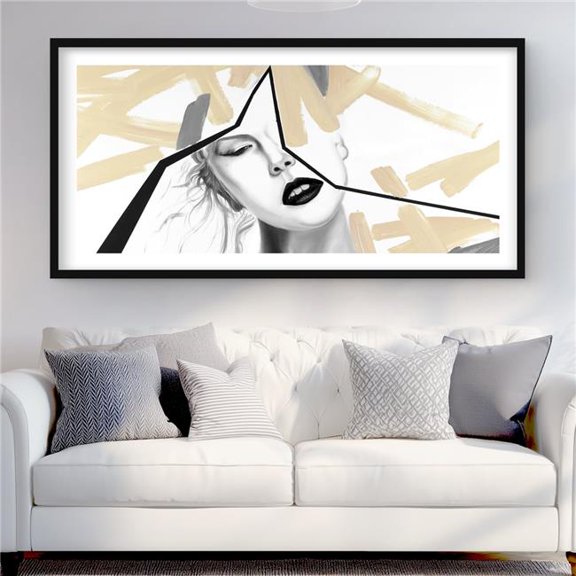 Begin Home Decor C1FM2448GZG34Z 24 x 48 in. Divided Woman Modern Gray Framed Matted Print - Home Decor
