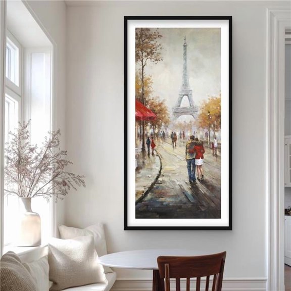 Begin Home Decor C1FM2448JZHSEX 24 x 48 in. Couple Walking in Paris Street - Contemporary Cities Print