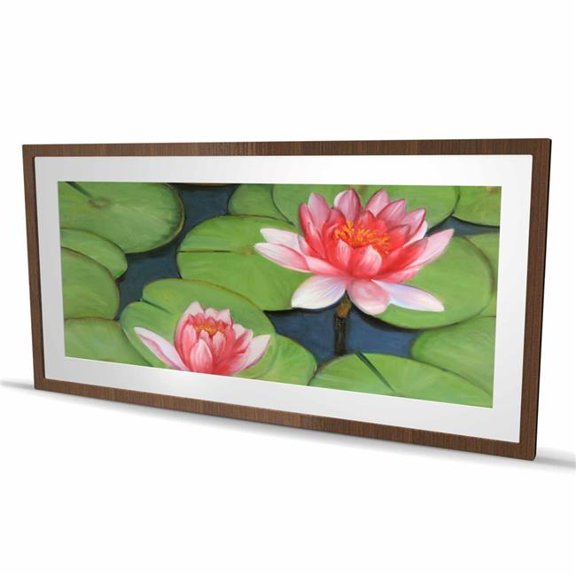 Begin Home Decor C1FM2448OZU1N3 24 x 48 in. Lotus Flowers in A Swamp - Framed Bedroom Print - Home Decor