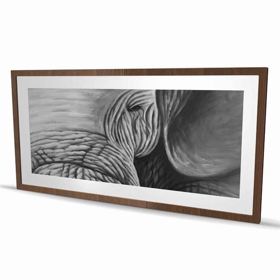 Begin Home Decor C1FM2448PM9T08 24 x 48 in. Elephant Gray Framed Matted Print - Stylish Home Decor