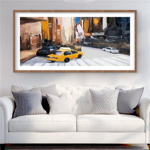 Begin Home Decor C1FM2448RDASX9 24 x 48 in. N-Y Early in the Morning - Beige Cities Framed Print Decor