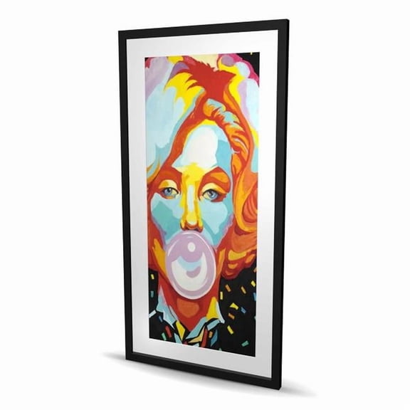 Begin Home Decor C1FM2448SOOQOT 24 x 48 in. Colorful Marilyne Monroe Bubblegum Print - Orange Framed Art