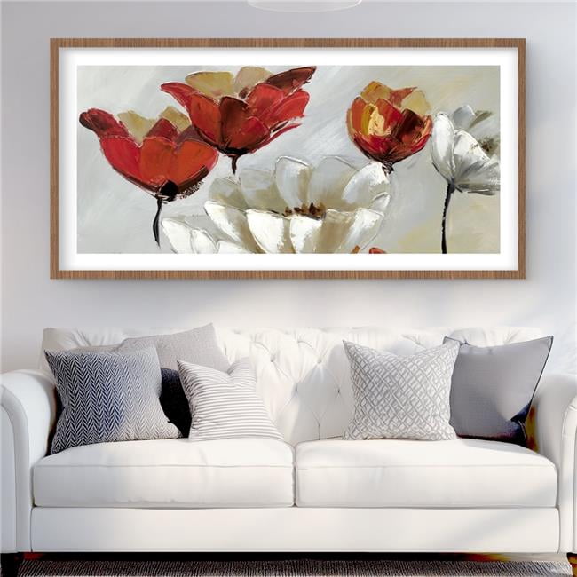 Begin Home Decor C1FM2448T514JI 24 x 48 in. Abstract Red & White ...