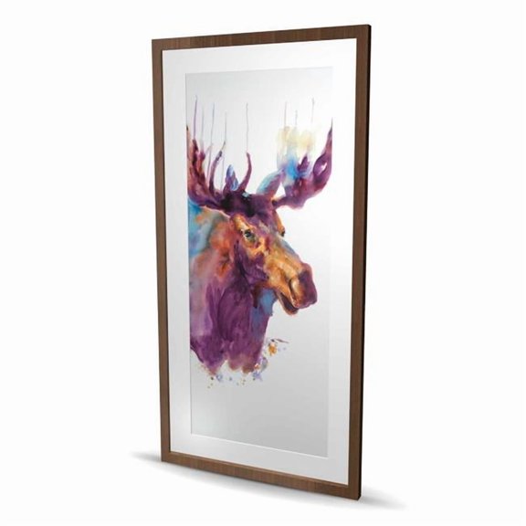 Begin Home Decor C1FM2448T59UXL 24 x 48 in. Abstract Moose - Framed Matted Print for Living Room Decor