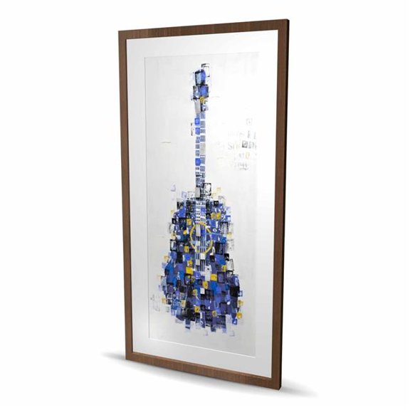Begin Home Decor C1FM2448V4X4CX 24 x 48 in. Abstract Guitar Made of Squares - Contemporary Framed Print