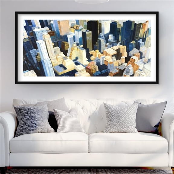 Begin Home Decor C1FM2448VYYAW0 24 x 48 in. Manhattan View Empire State Building Print - Framed Decor
