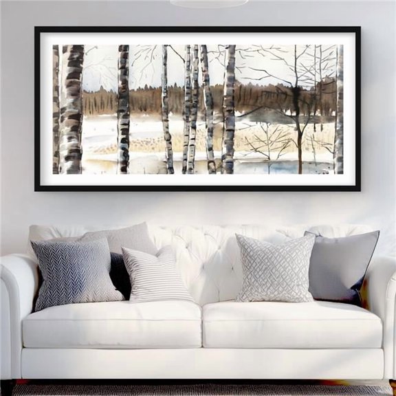 Begin Home Decor C1FM2448ZZPGBI 24 x 48 in. Winter Swamp - Hygge Bedroom Framed Matted Print for Decor