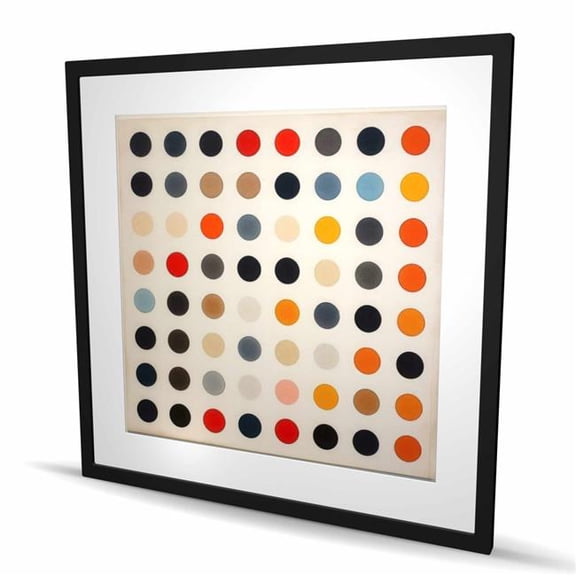 Begin Home Decor C1FM3636150RZH 36 x 36 in. Distanced Circles - Framed Matted Print for Home Decor