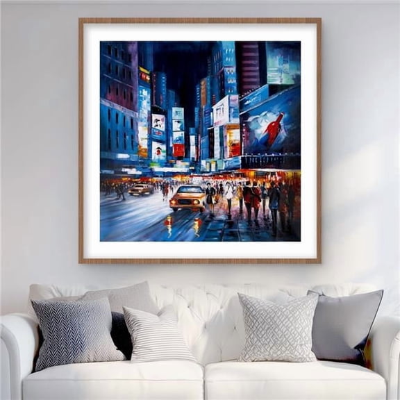 Begin Home Decor C1FM36361LN1HQ 36 x 36 in. Times Square Perspective - Cities Contemporary Framed Print