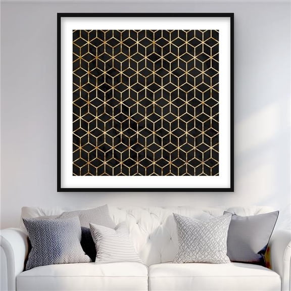 Begin Home Decor C1FM36363KQ8FD 36 x 36 in. Symmetry - Pattern Abstract Framed Matted Print - Home Decor