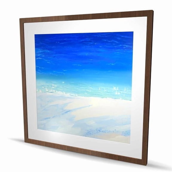 Begin Home Decor C1FM36363KTE48 36 x 36 in. Satellite View of the Ocean - Travel Map Blue Framed Print