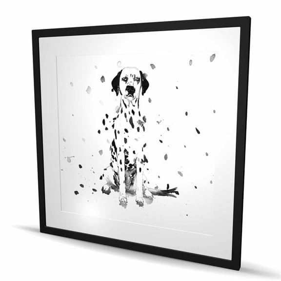 Begin Home Decor C1FM36363N9EZB 36 x 36 in. Dalmatian Dog Framed Matted Print - Illustrative Home Decor