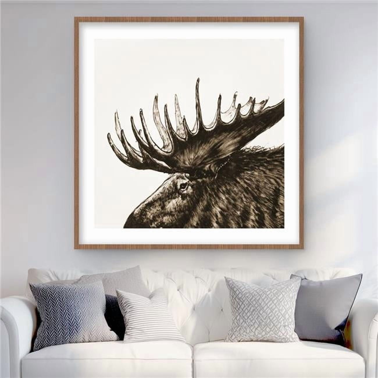 Begin Home Decor C1FM363640RUEZ 36 x 36 in. Moose Plume Sepia - Framed ...