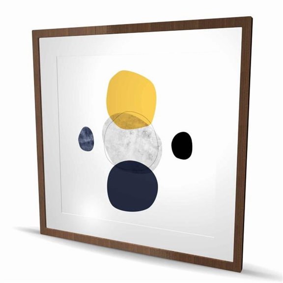 Begin Home Decor C1FM36364GWJOM 36 x 36 in. Spheres - Shapes Abstract Framed Matted Print for Home Decor