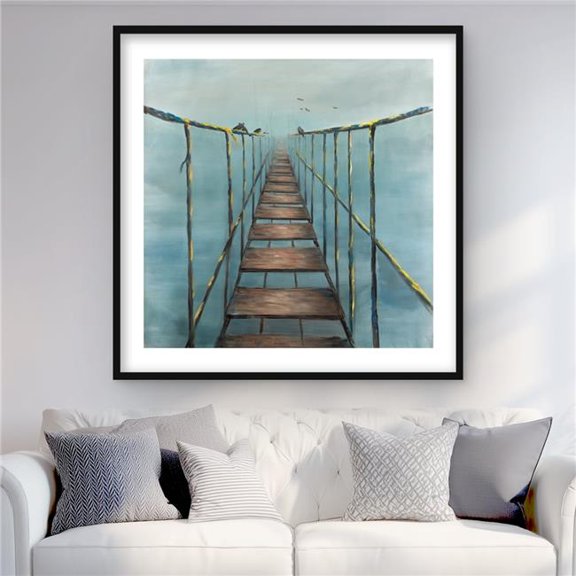 Begin Home Decor C1FM36365F6DGT 36 x 36 in. In the Jungle - Bridge Architecture Framed Matted Print